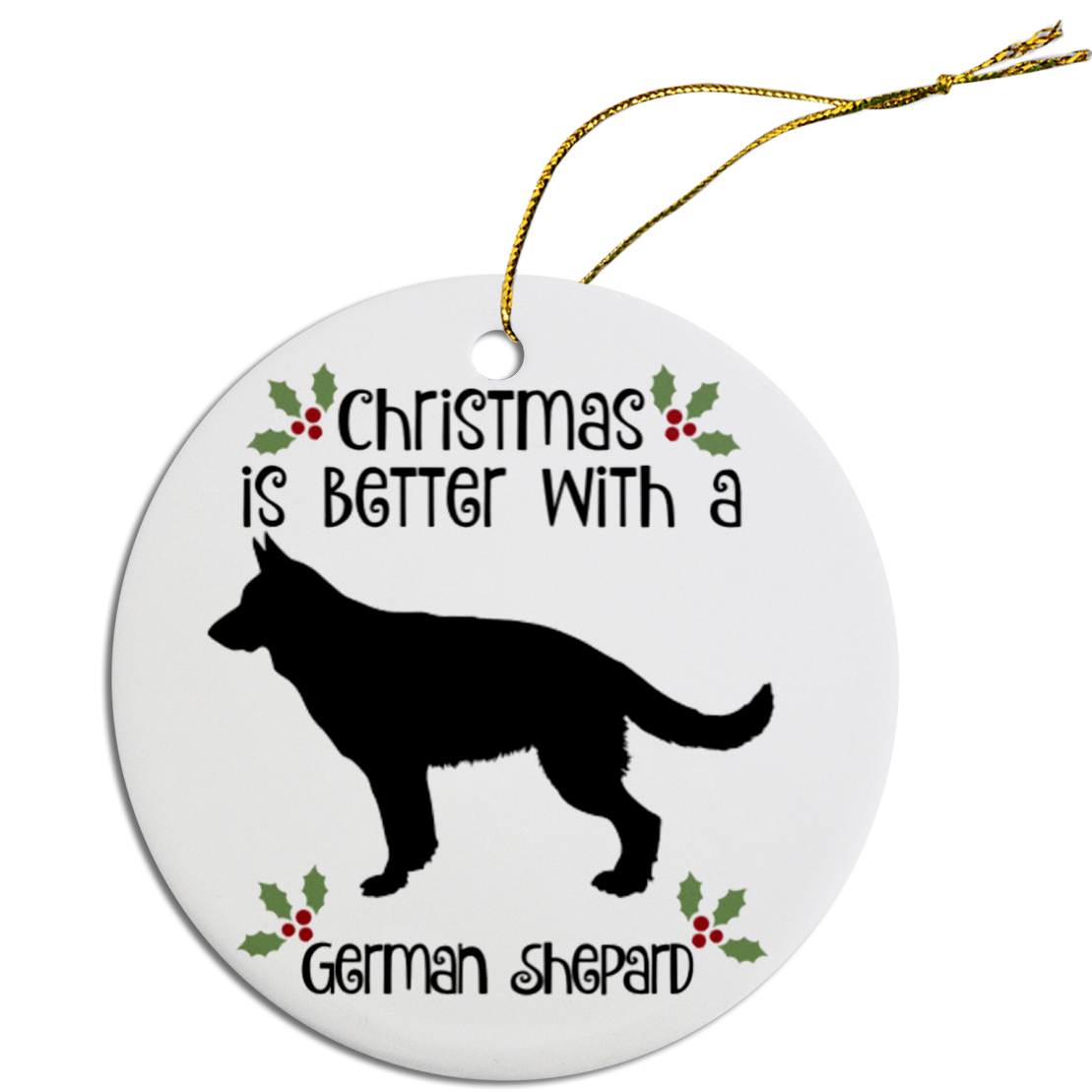 Breed Specific Round Christmas Ornament German Shepherd